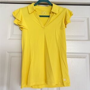 Lilly Pulitzer Sunny Yellow Ruffle Sleeve Top